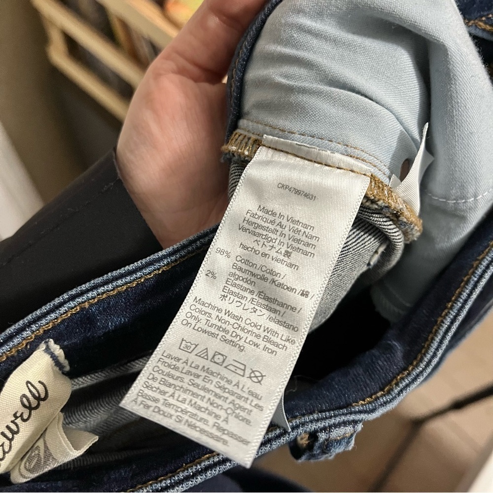 Madewell Curvy Kick Out Jeans Dark Wash 24P 24 Petite Q - Picture 7 of 11